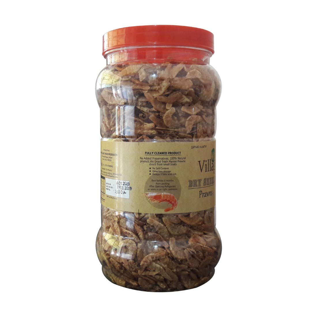 My Village Dry Prawns (Medium-Large Size) / Head - Tail Removed (Fully Cleaned) / Pink Prawns (Fresh Water - Ashtamudi Lake) 400 gm