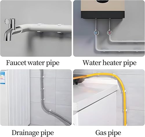 Miniatura 6 de Hordion 20 abrazaderas de PVC en forma de U para tuberías de agua de 2 pulgadas (1.969 in) para tubos de agua de 2 pulgadas (1.969 in), bandejas de