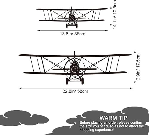 Miniatura 2 de 2 calcomanías de pared de avión, calcomanías de pared de aviones extraíbles para sala de estar, dormitorio, decoración del hogar, mural de arte para