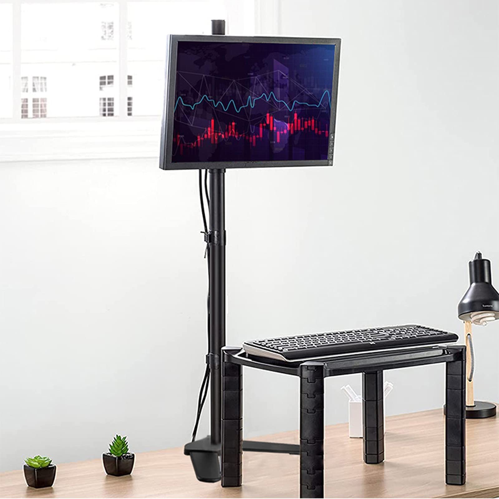 Verrijdbare Monitorstandaard Voor één Scherm – Gasveerarm, Geschikt Voor 17-32 Inch, Tot 9kg, VESA 75x75/100x100