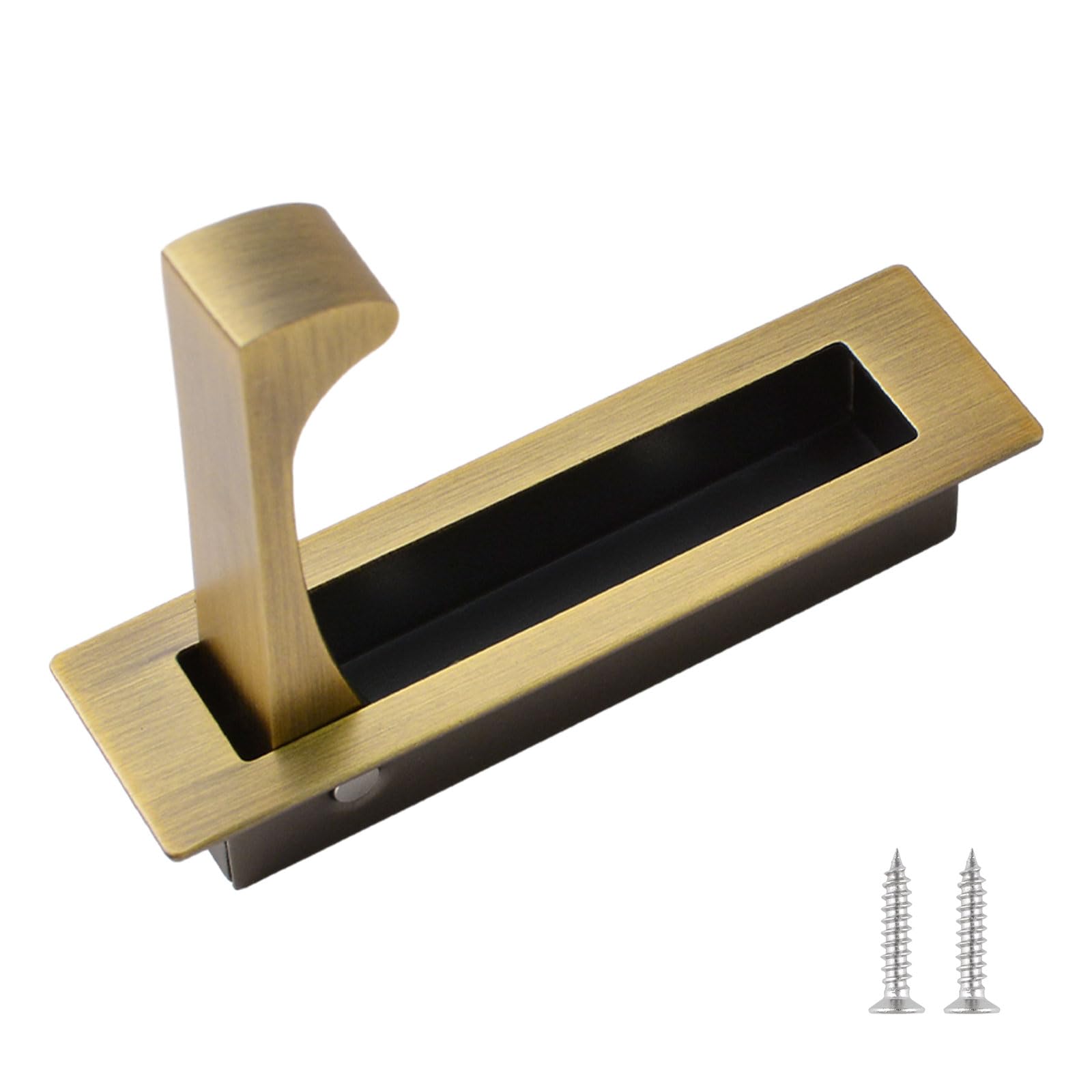 UFURMATE Flush Mount Door Pull 1 Pack 304 Stainless Steel Recessed Door Handle Hardware Brushed Pocket Door Hidden Edge Pull for Closet Pocket (Bronze)