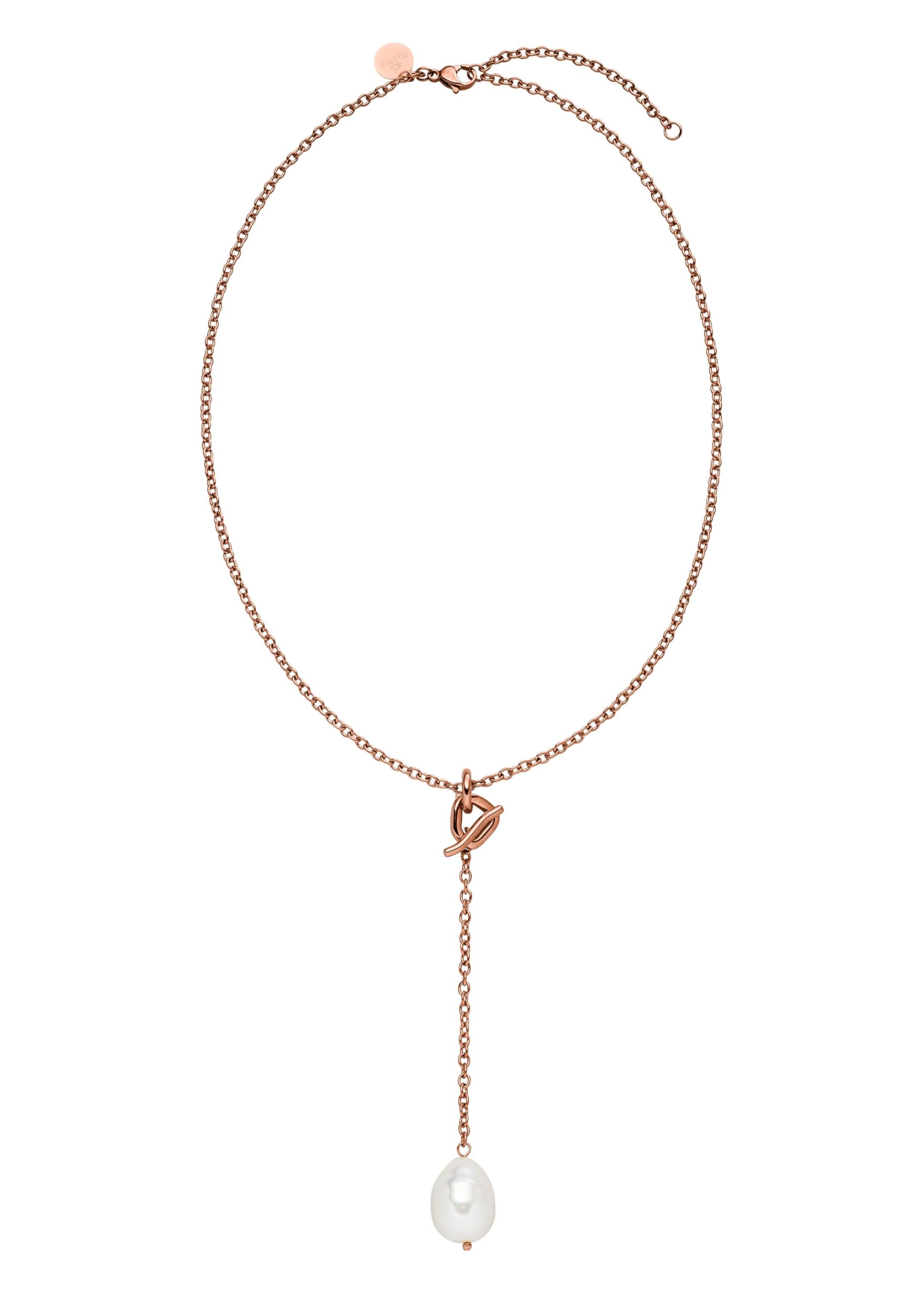 Purelei Y-Kette mit Perlen-Anhänger – Abnehmbarer Anhänger – Verstellbar 40–45 cm – Seashell-Perle (Rosegold)
