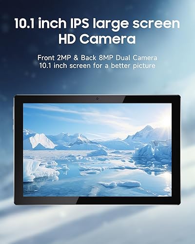 Miniatura 3 de Tablet Android 12 de 10.1 pulgadas, 32 GB ROM+2 GB de RAM, tableta 2 en 1, teclado, ratón, estuche, lápiz, película templada, cámara dual de 8