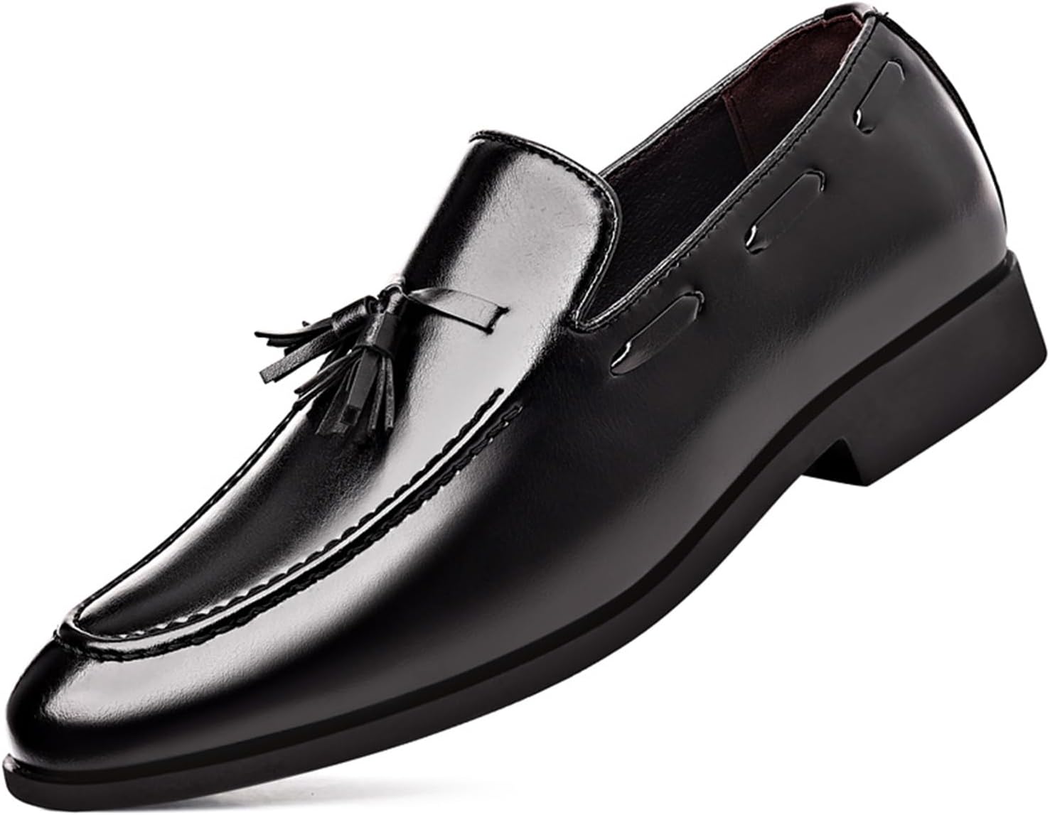 ROUGONO Men's Fashion Tassels Dress Shoes Slip-On Loafers Formal Business Casual Moccasins Driving Leather Shoes