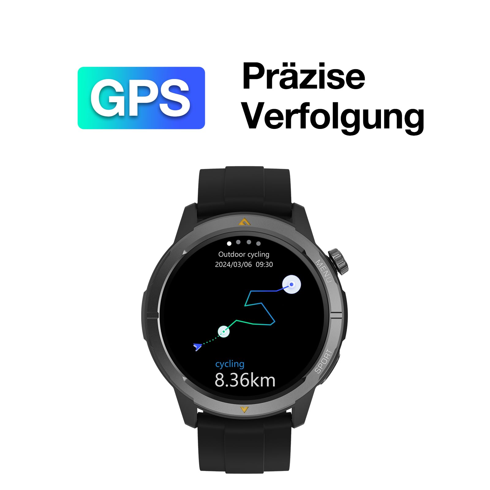 AGM Legion 2026 Smartwatch Herren Damen mit GPS, 1,43" AMOLED, Outdoor Sportuhr 5ATM wasserdicht, Fitness Tracker mit Anruf, smart Watch mit magnetarmband