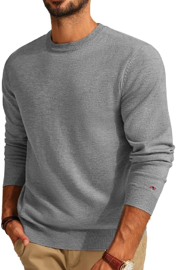 PJ PAUL JONES Men's Sweaters Crewneck Basic Lightweight Wool Blend Knitted Pullover Long Sleeve Shirts for Men - Image 2