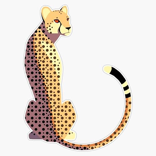 Calcomanía de vinilo con diseño de guepardo, impermeable, 5 pulgadas
