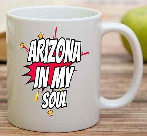 Miniatura 4 de Funny Gift Nature Lovers & Arizona Residents Gift - Arizona Landscape Hand Drawn Design for Men and Women - 11 Oz White Ceramic Coffee Mug