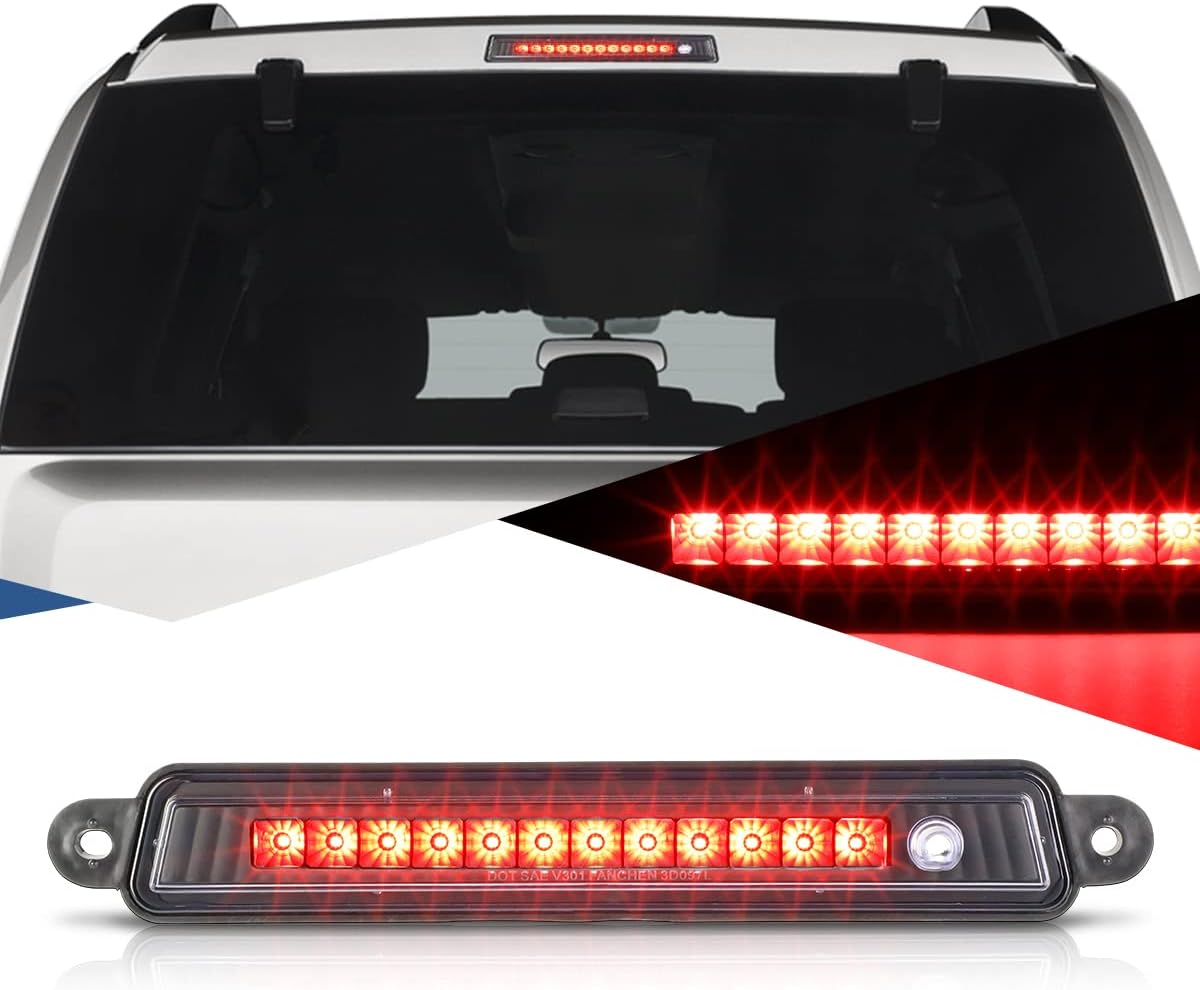 Auto Dynasty Full LED Black 3rd Third Rear High Mount Brake Light Lamp Compatible with Pathfinder Armada Infiniti QX56 04-15