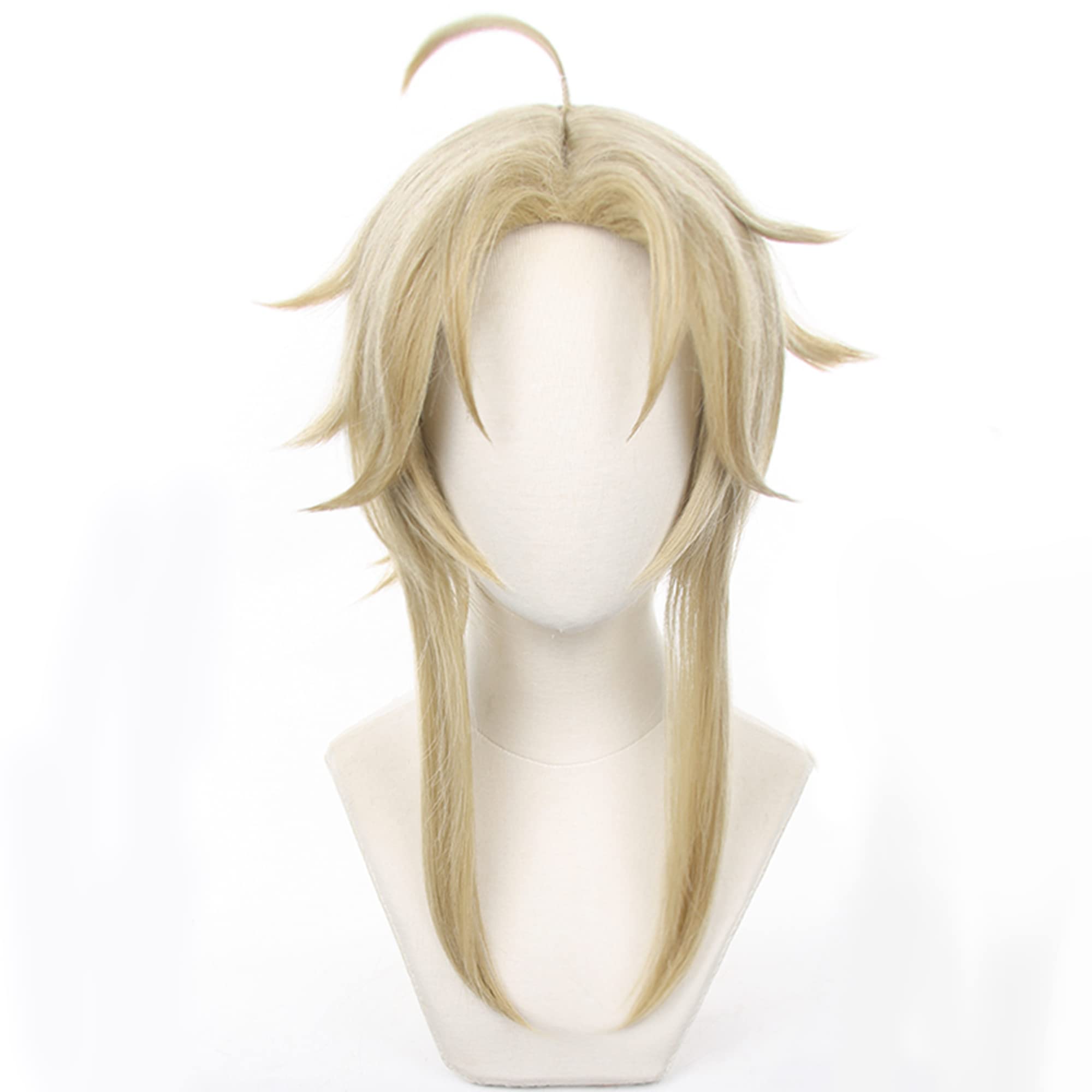 Blonde Long with Ponytail Sideburn Heat Resistan Synthetic Hair Wigs for Unisex Adult Women Men Halloween Christmas Anime Cos Party Replacement Wigs - Image 2
