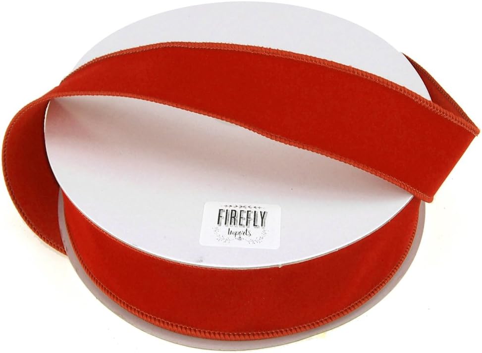 Homeford Velvet Christmas Ribbon Wired Edge, 2-1/2-Inch, 50-Yard, Red