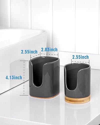 Miniatura 9 de Viosuniu Dispensador de tazas de baño cuadrado de cerámica de 5 onzas para niños y embarazo, soporte de papel desechable para tazas de enjuague