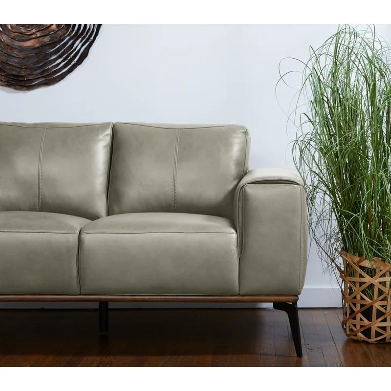 Image of LEGACY OF COMFORT Conley 58'' Leather Loveseat 2 Seater Sofa Two Seater Lounger for Living Room Offices Hotels (Ash Green, Three Seater)