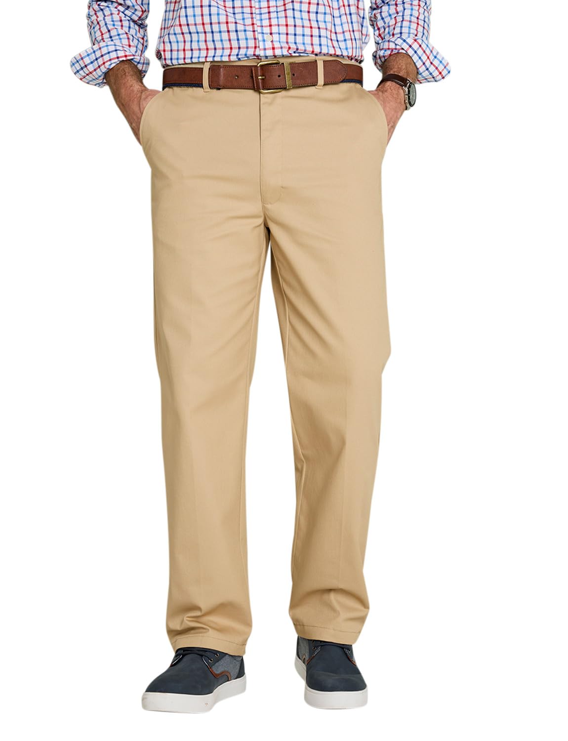Chums Men's Sand Cotton Chino Trouser - Durable And Practical Elasticated Waist Stretch Fabric Pants With Stain And Water-Resistance 44W / 31L