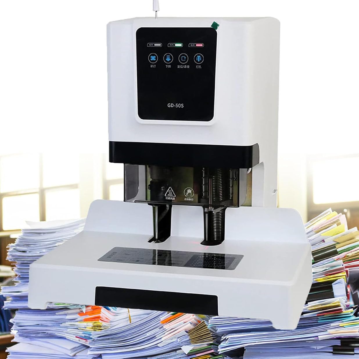 Macchina automatica per raccoglitori di libri in tubo di nylon, capacità di 500 pagine e spessore di 50 mm, rilegatura rapida 15s per documenti scolastici e ufficio