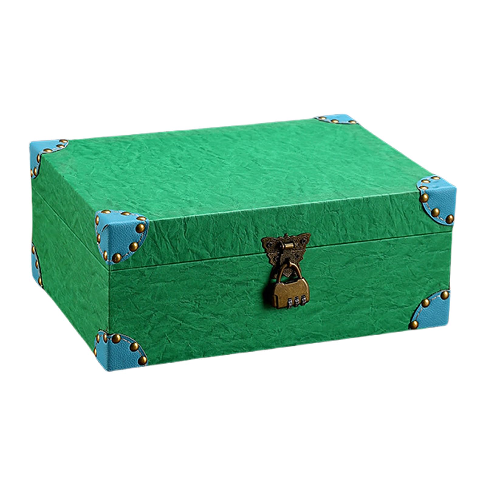 APGLSXY Leather Wrapped Wooden Storage Box for Jewelry Coin Keepsakes Antique Decorative Chest with Leather and Wood Treasure Box