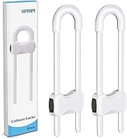 SPISPI U-Shaped Adjustable Baby Cabinet Locks - Child Proof Safety Latches for Drawers & Cupboards, Tool-Free 3-Second Install (Pack of 2)