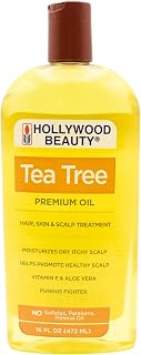 Hollywood Beauty Tea Tree Oil 16oz for Hair, Scalp & Skin: Moisturizes Dry Itchy Scalp, Promotes Growth, Vitamin E & Aloe Blend