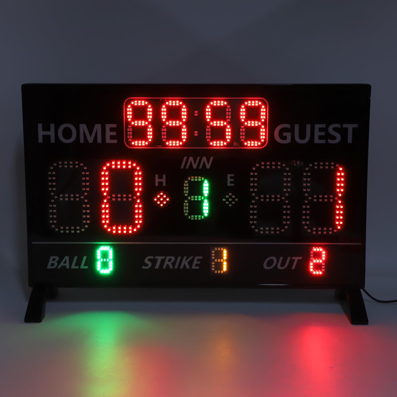 Ymiko Electronic Baseball Scoreboard LED Softball Recorder Adjustable Brightness for Stadium