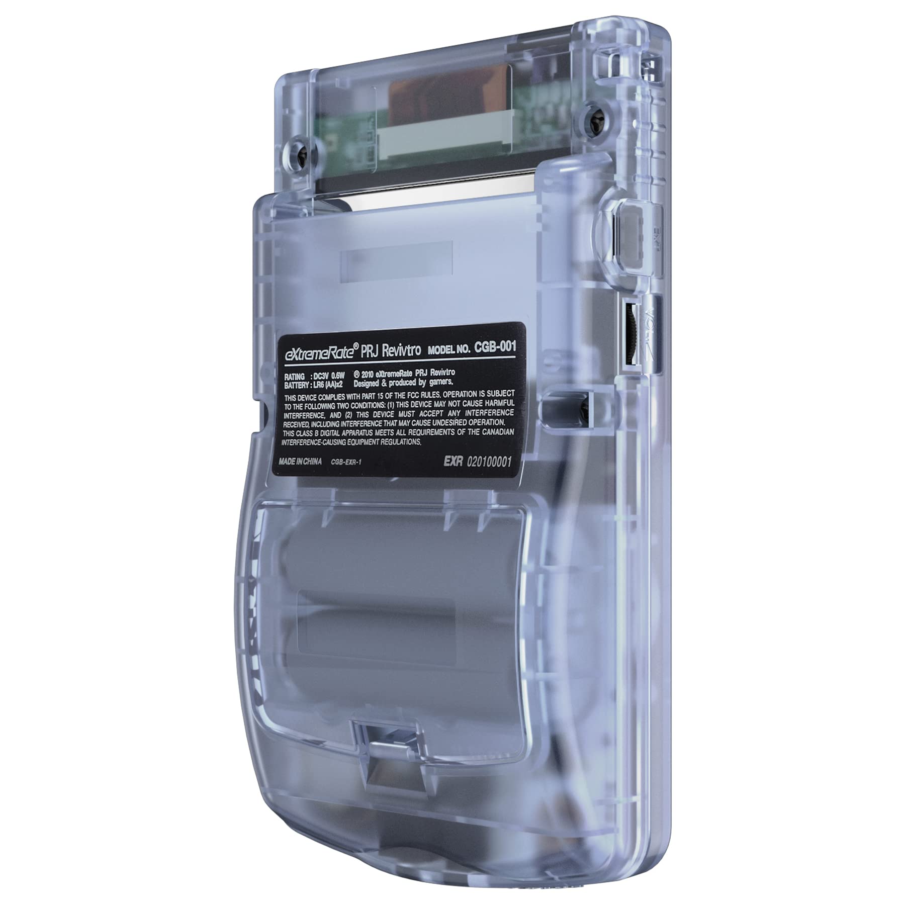 eXtremeRate Full Gehäuse&Tasten für Gameboy Color, DIY-Ersatz IPS Ready Upgraded Case Hülle für gbc OSD&Reguläres IPS&Standard-LCD(Clear Gletscher Blau&Weiß)-KEIN Konsole&Bildschirm