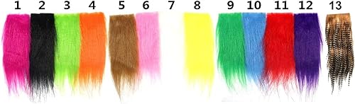 Miniatura 3 de Greatfishing 13 paquetes mezcla de colores de fibra larga mosca atado materiales serpentina mosca atando material