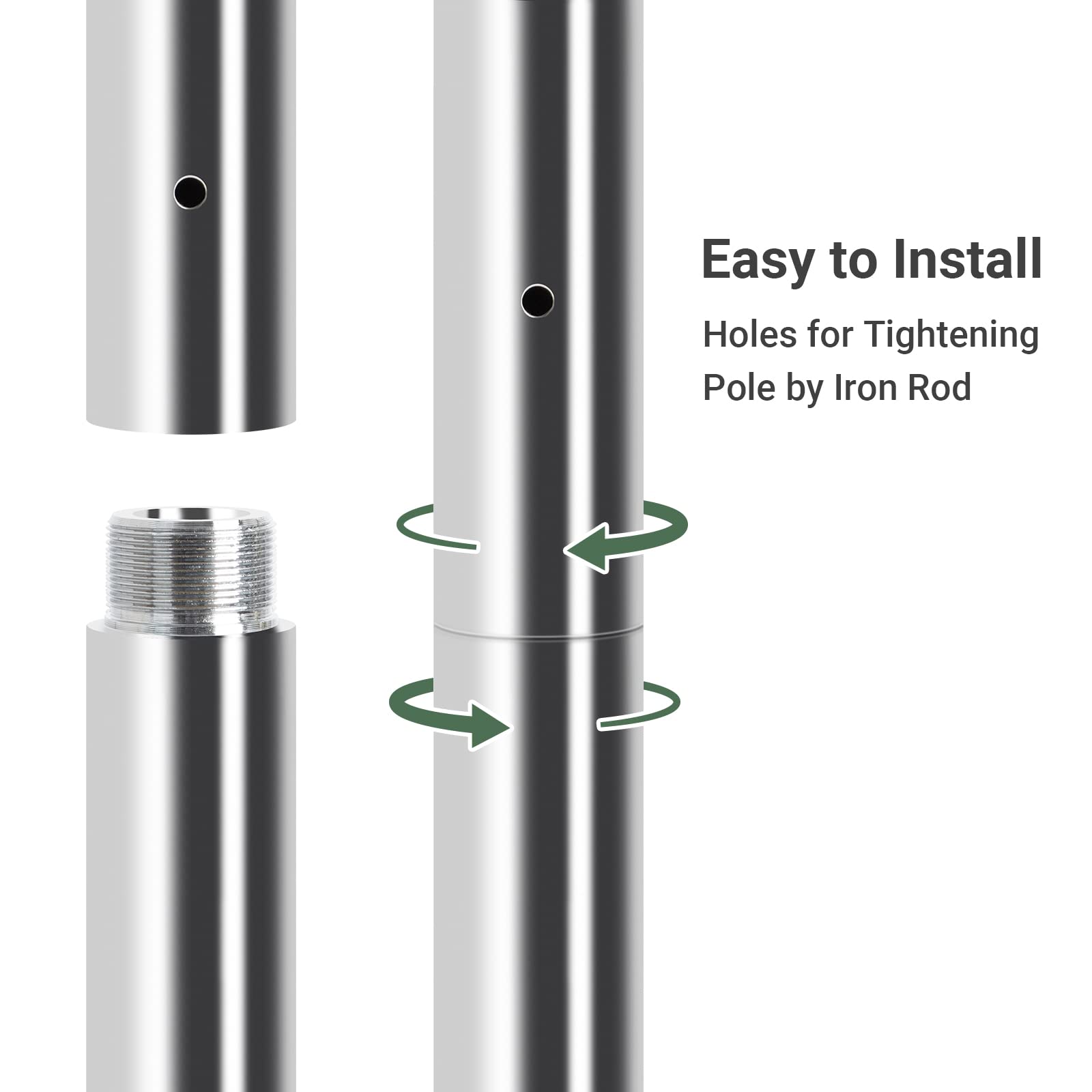 Leogreen 125mm Pole Dance Estensione, per barra da pole dance, con diametro da 45 mm, aggiungi altezza extra, Danzante Tubo Accessori