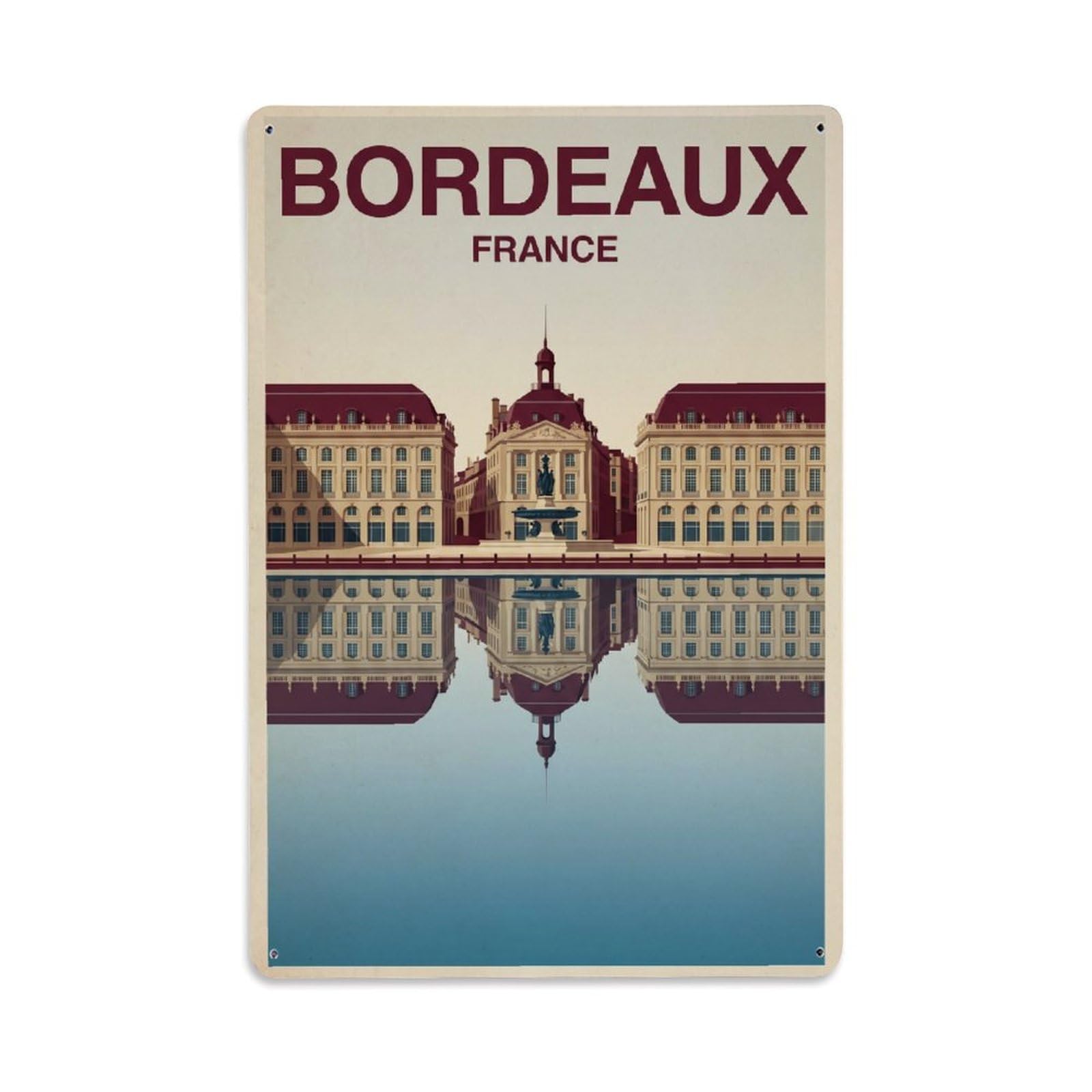 France Bordeaux Travel Retro Metal Tin Sign