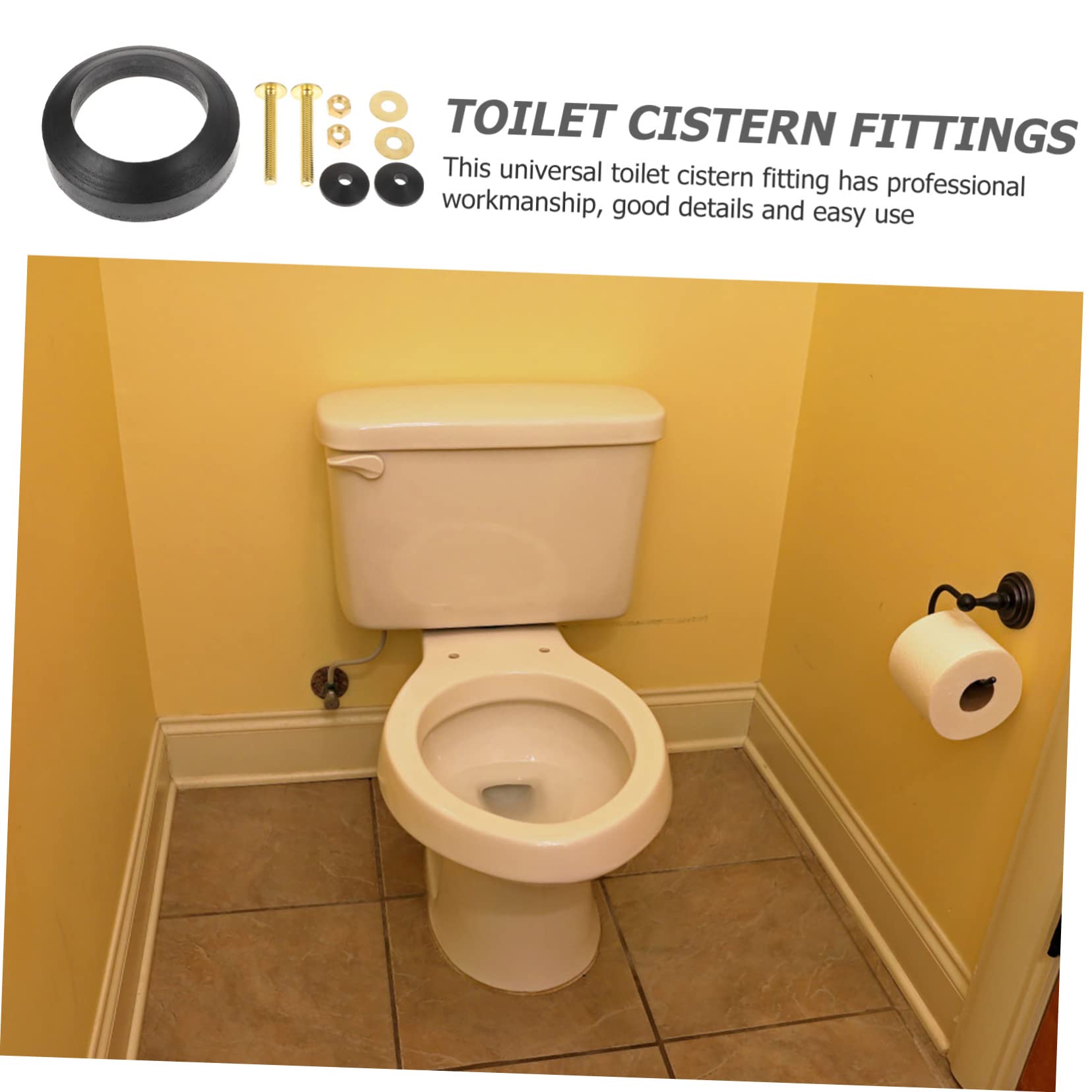 SHINEOFI 3 Set Accessori per Fissaggio e Guarnizione Wc Kit Completo per Cisterni e Facile Installazione e Compatibile con Maggior Dei Wc
