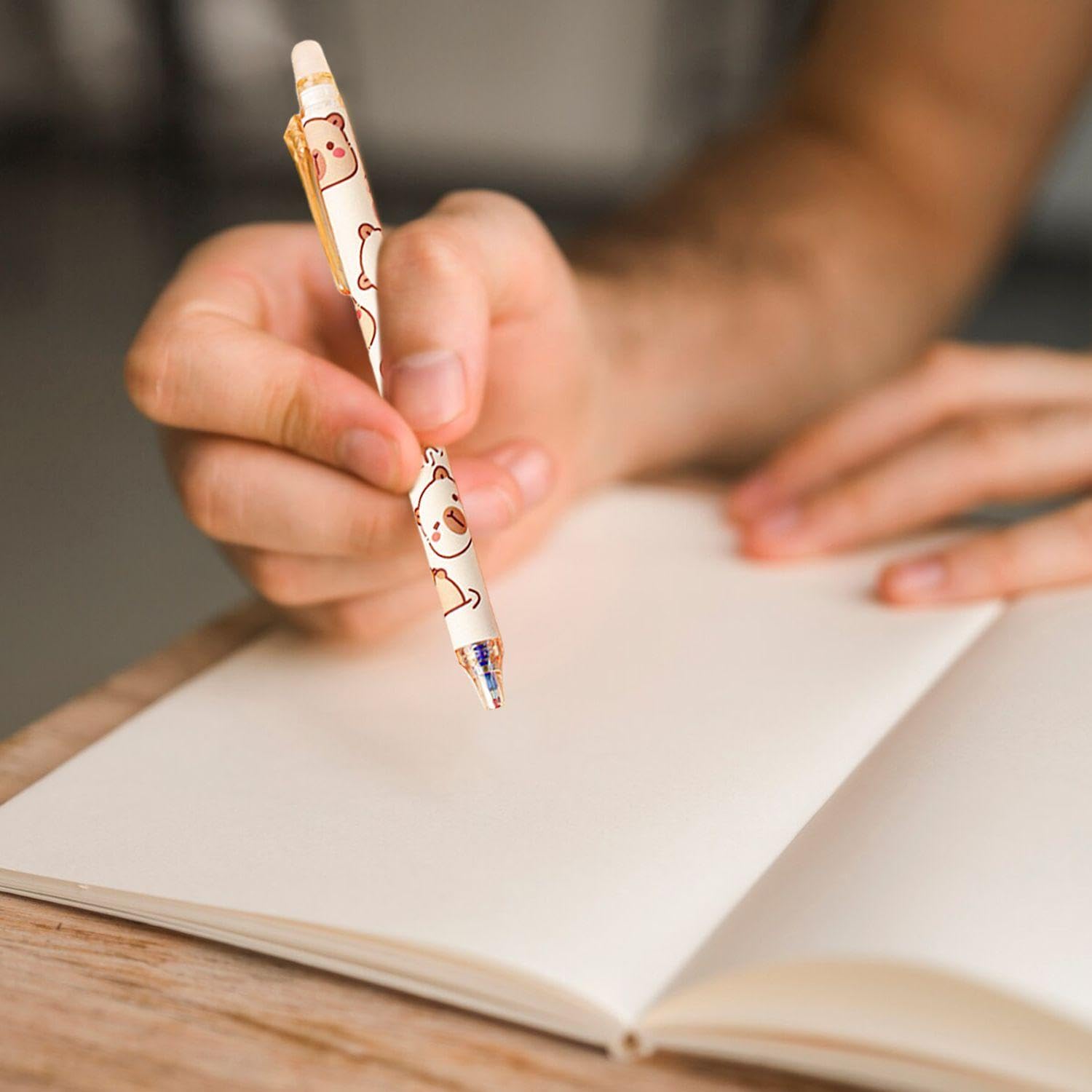 12 Stylos Capybara De Dessin Animé Effaçables, Stylos Gel Rétractables, Stylos Effaçables Créatifs De 0, 5 Mm, Fournitures D'Apprentissage Et De Bureau, Ensemble De Papeterie Pour Étudiants