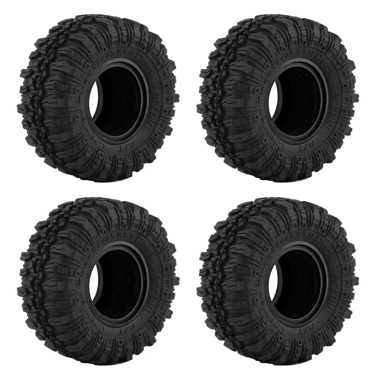 Ieron 1.0 Tires, S3 All Terrain Crawler Tires for RC Crawler Car Axial TRX4M SCX24 AX24 FCX24 Upgrade Parts (Black)