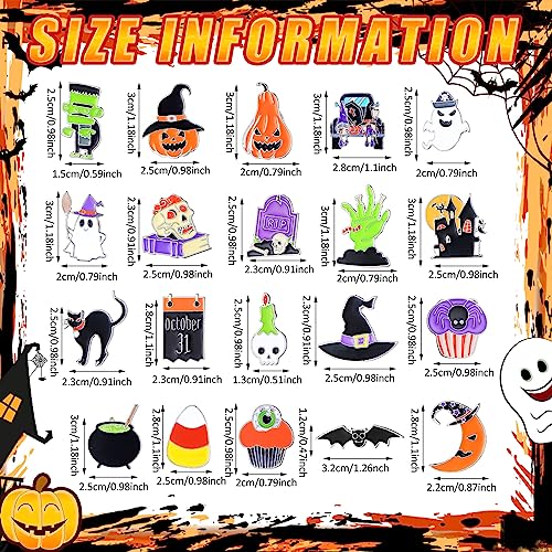 Giegxin 40 Pcs Halloween Enamel Pins Bulk Cute Vampire Skull Ghost Skeleton Pumpkin Witch Bats Candy Brooches Goth Lapel Pins for Backpacks Clothes Bags Accessories Gifts2