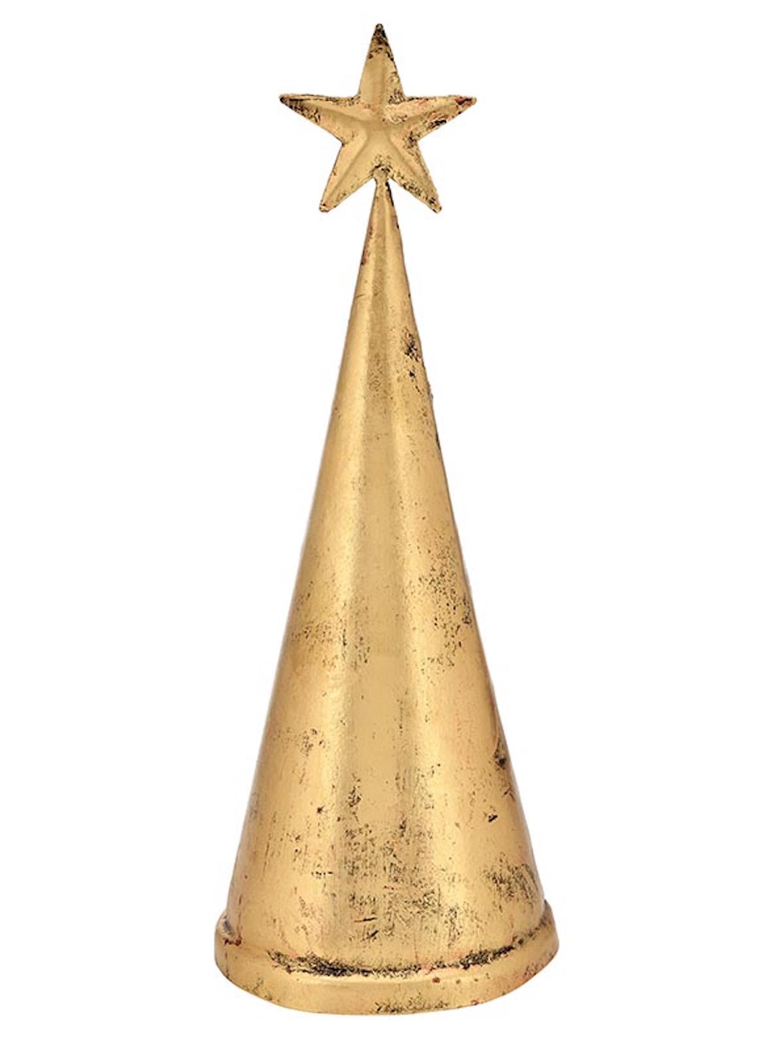 Santa Barbara Design Studio Gold Santa Barbara Design Decorative Bell Metal Cone Tree Bell, 14" Tall