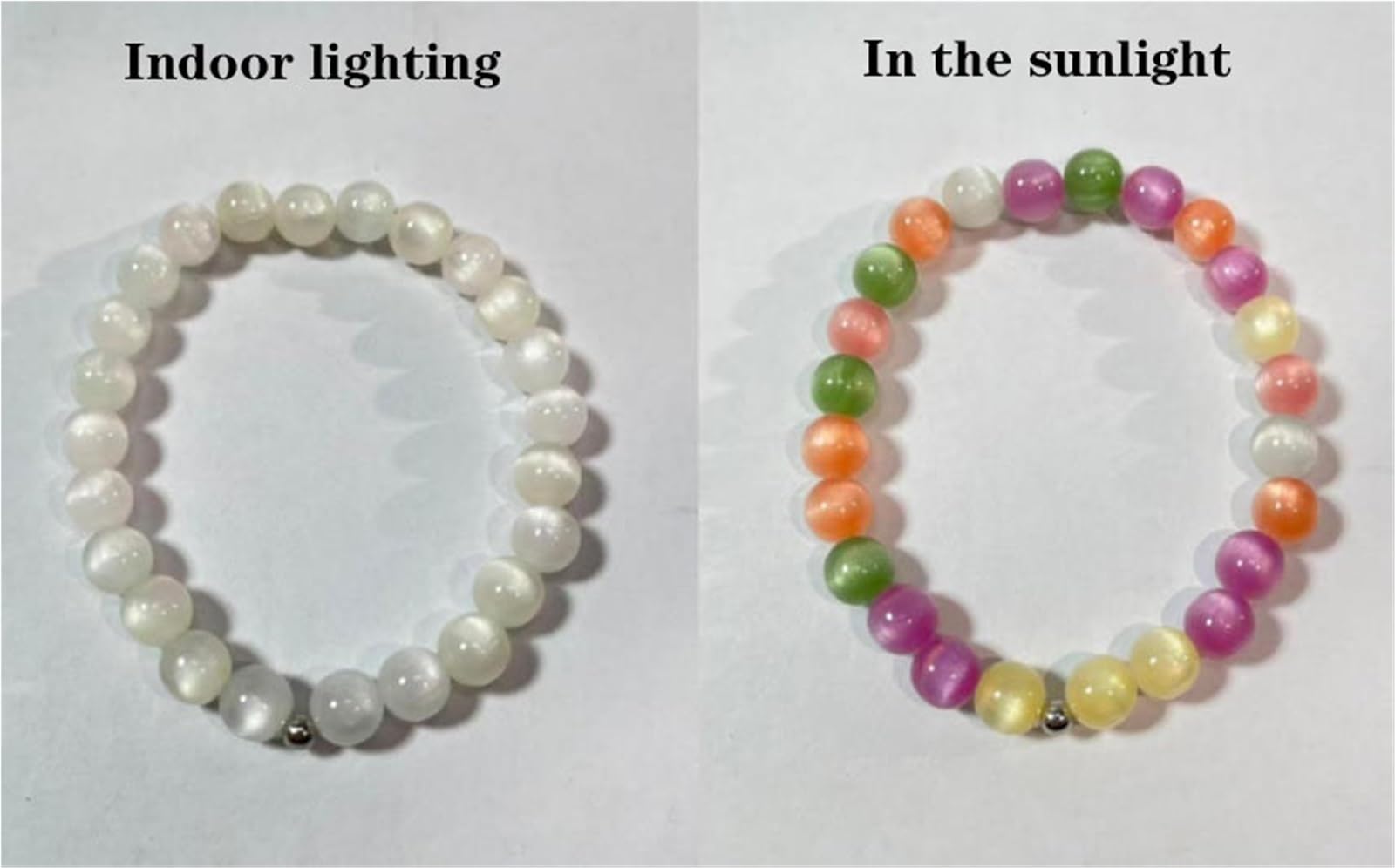 Dopamin-Halskette, Dopamin-Regenbogen-Perlen-Halskette, Bunte UV-reaktive Perlenkette, Sonnenlicht-Farbwechsel, Strand-Reise-Festival