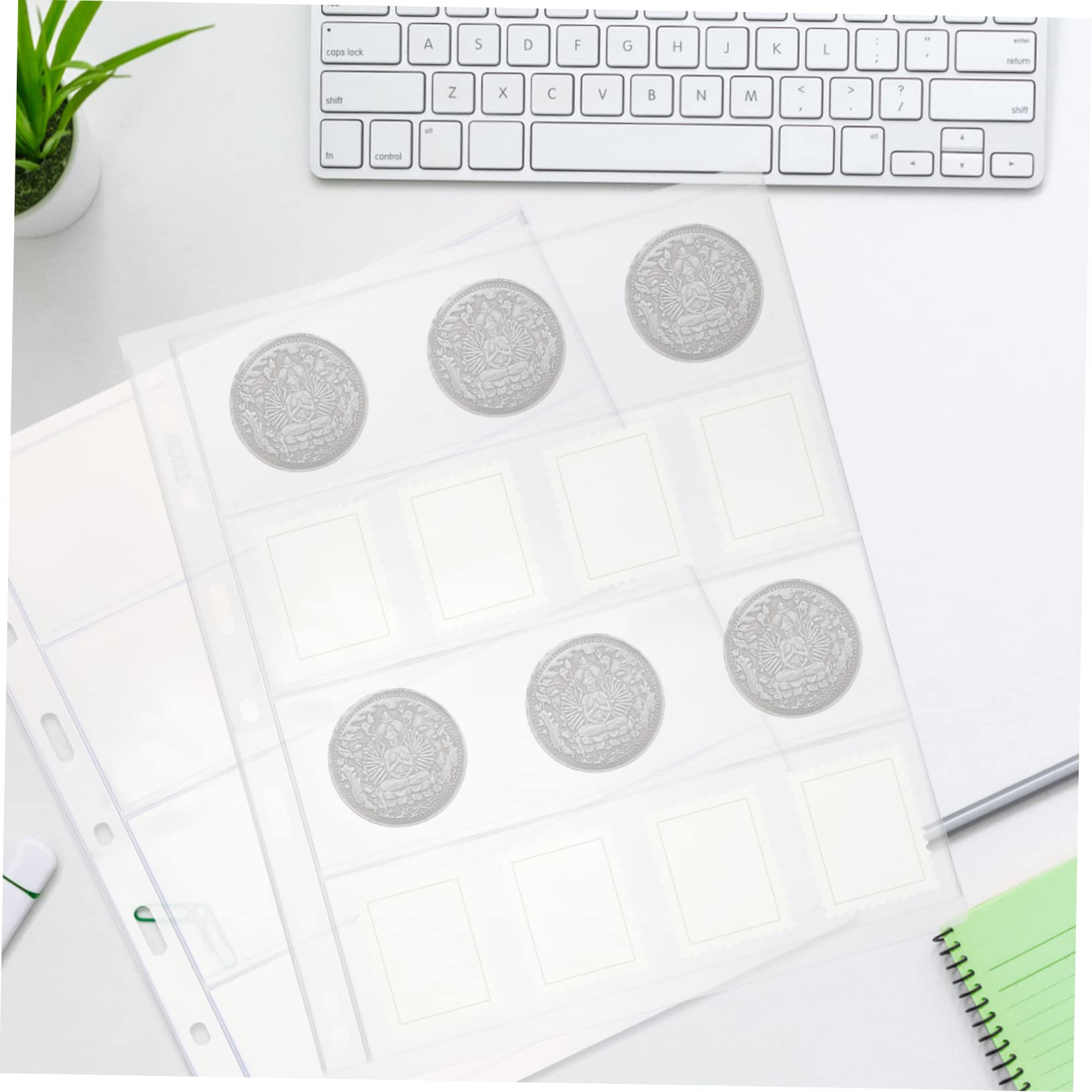 Pages D’album à Timbres Standard 9 Trous, Lot de 20, Pvc