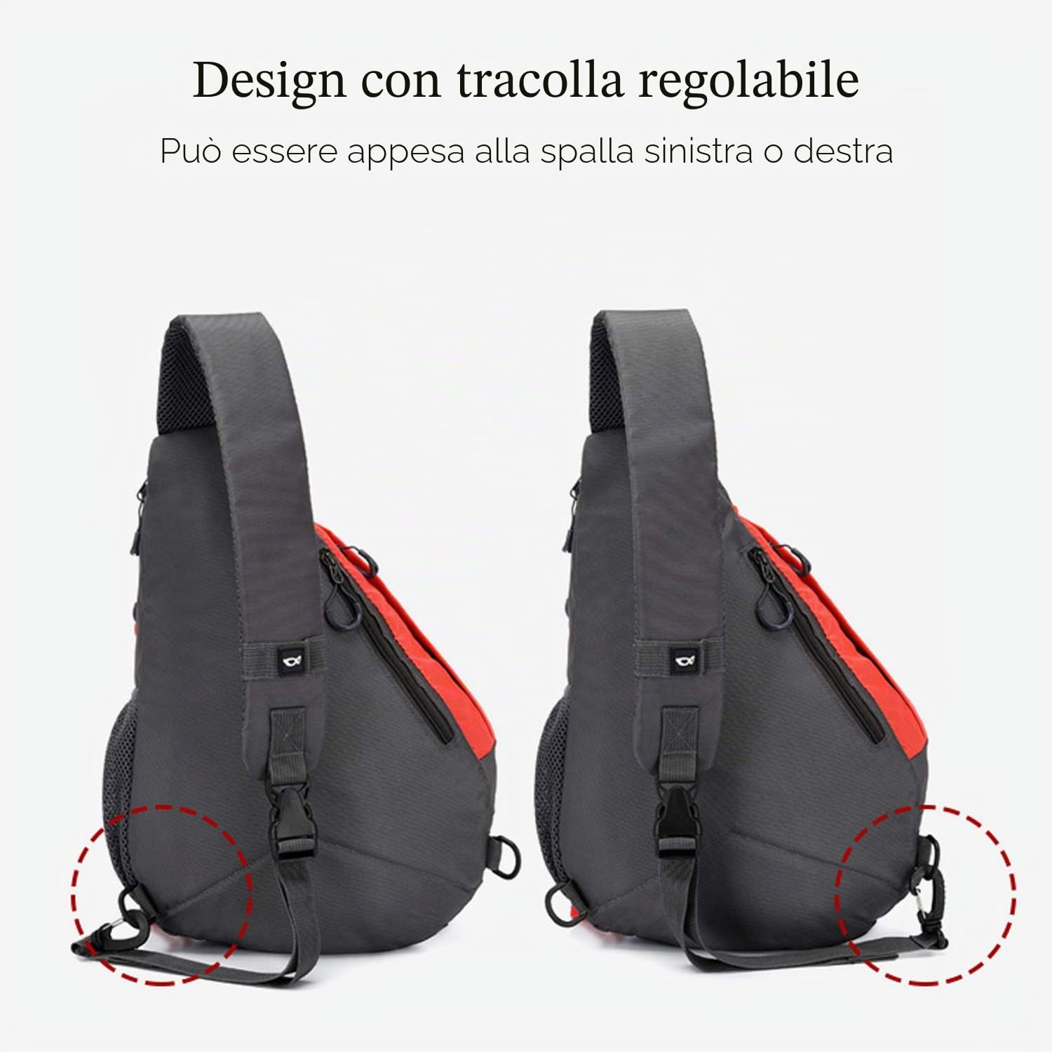 FANDARE Leggero Zaino Monospalla Sling Bag Borsa a Spalla Uomo Donna Borsello a Tracolla per Scuola Outdoor Sportiva Ciclismo Viaggio Hiking Camping Crossbody Backpack Durevole Poliestere