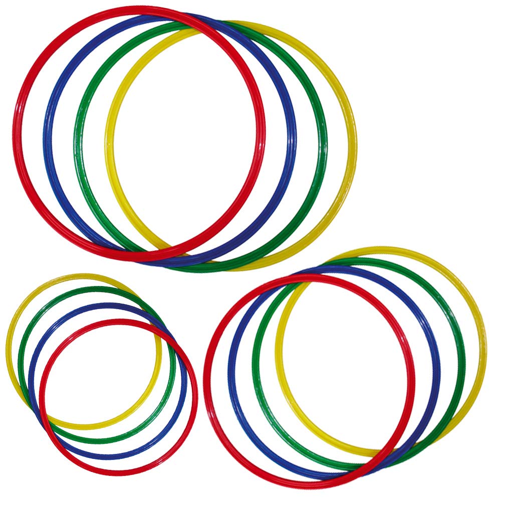 Wiemann Lehrmittel Gymnastikreifen-Set, 4 Stück, flach, bunt, aus Kunststoff