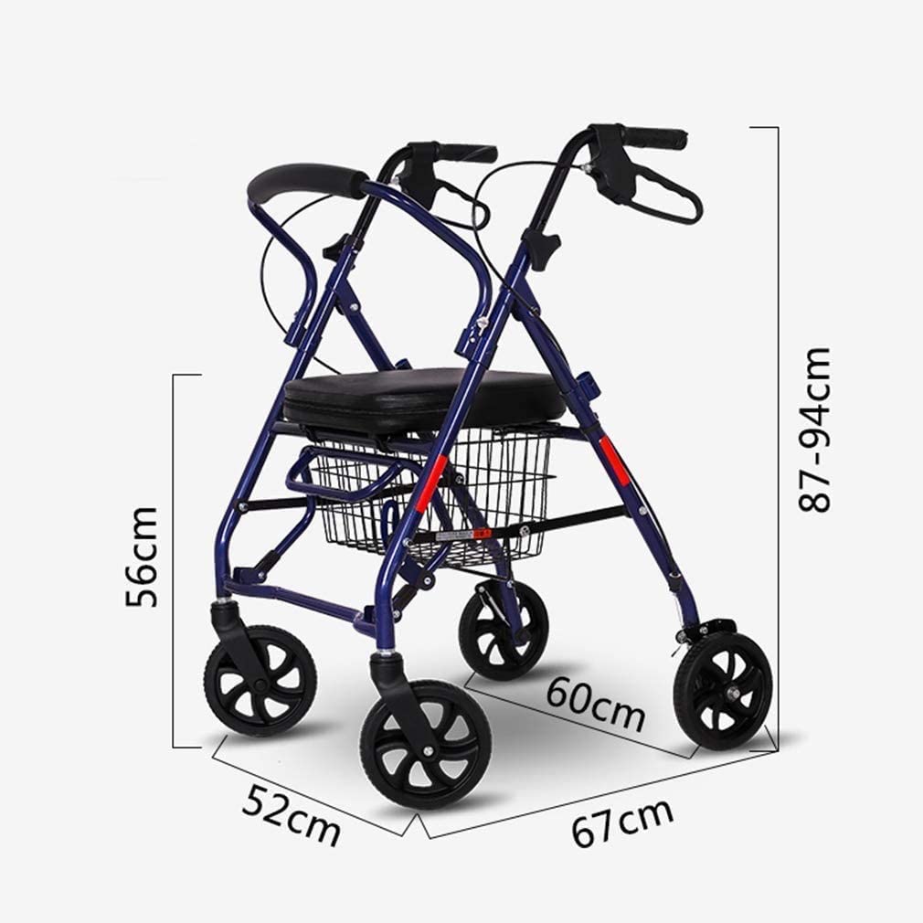 Medyczna pomoc w chodzeniu na kółkach Pozycja wyprostowana Rolling Super lekki aluminiowy Mobilność Przenośny Rollator z 4 kołami dla seniorów Podwójny komfort