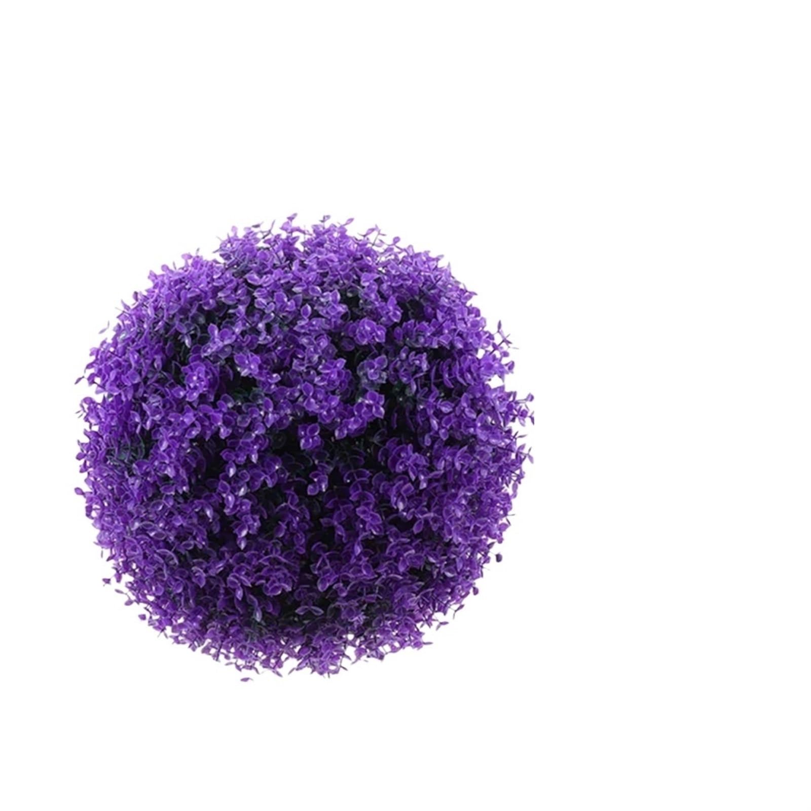 YUPLIODSX Artificial Topiary Balls 2 Pcs Grass Ball Eucalyptus Fake Artificial Boxwood Topiary Balls Lavender 30CM Plastic DIY Ornament(Purple)