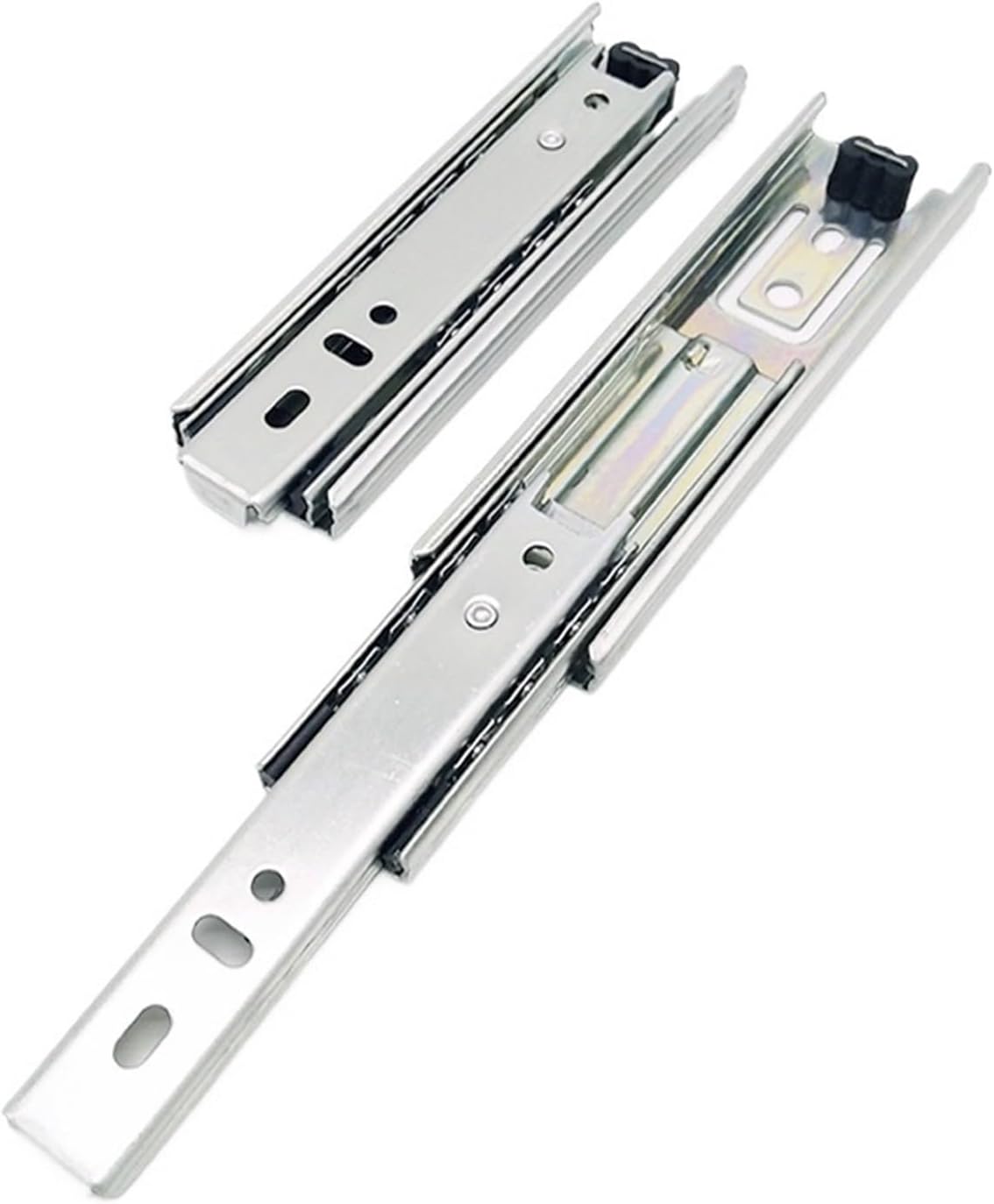 Hardware Full Extension Side Mount Drawer Slides Thickened Three-Section Mute Track Small Drawer Slide Rail Three-Fold 4 Inch 10cm 6 8(Black 10inch-25CM)