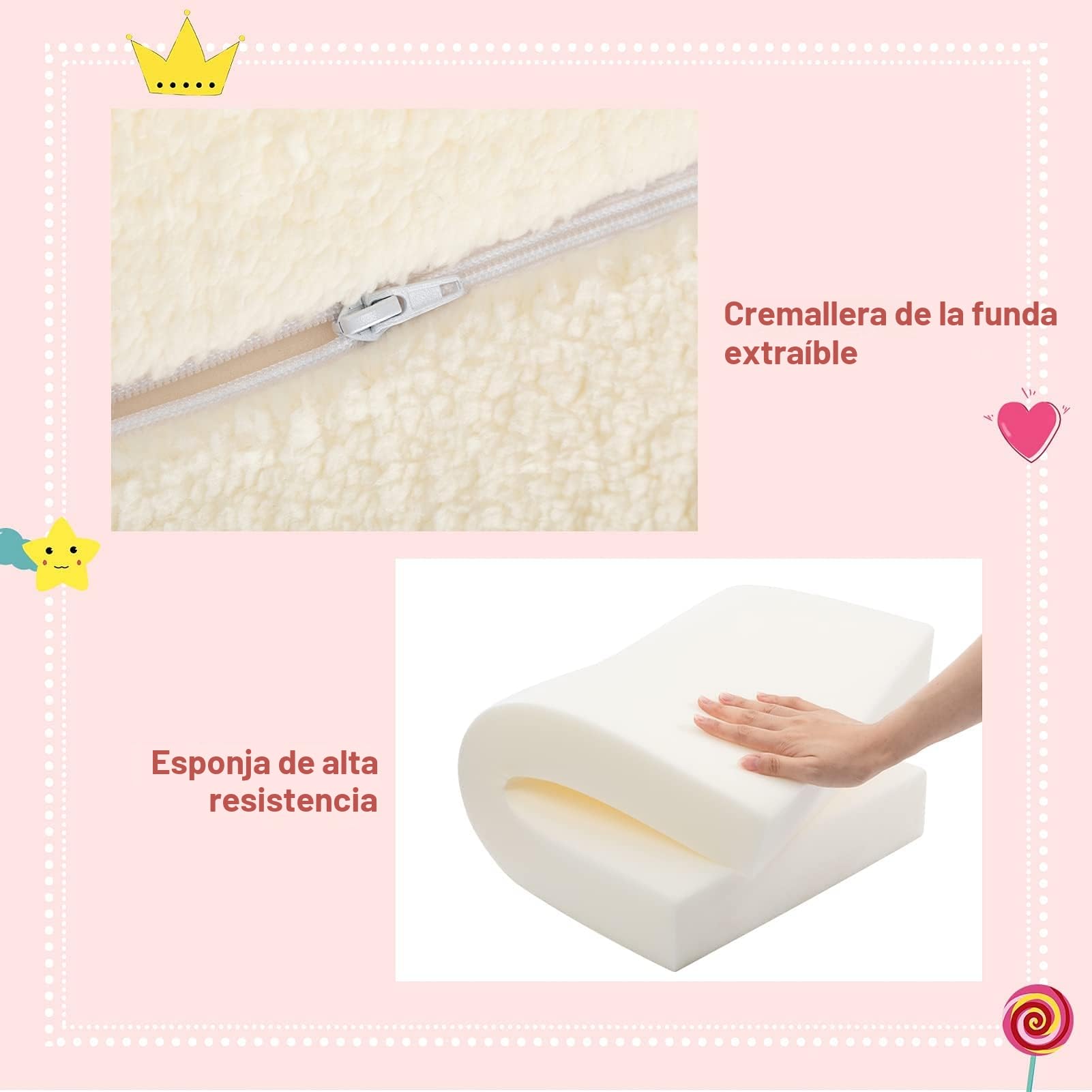 BEJOY Sillón Infantil Sofá Cama 2 en 1, Convertible a Tumbona, Sofá Suave para Niñas y Niños, Día del Niño y Cumpleaños, Blanco