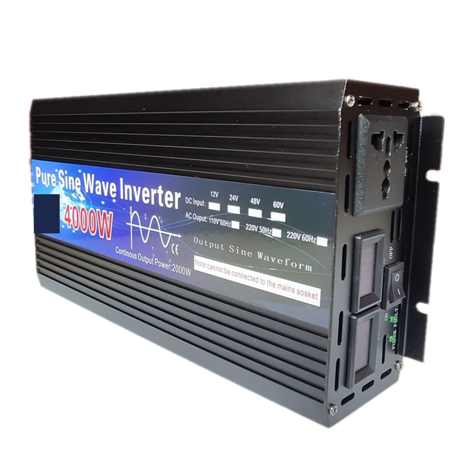 Przetwornica Napięcia, Czysta fala sinusoidalna przetwornica 12V 24V 48V 60V 220 3000w 4000w transformator napięcia słonecznego DC12V do AC konwerter LED(4000w,60V_50HZ_UPGRADE)