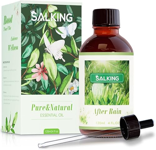 SALKING Aceite aromático After Rain de 4 fl oz, aceites aromáticos prémium para difusor, aromas de velas para fabricación de velas, suministros de