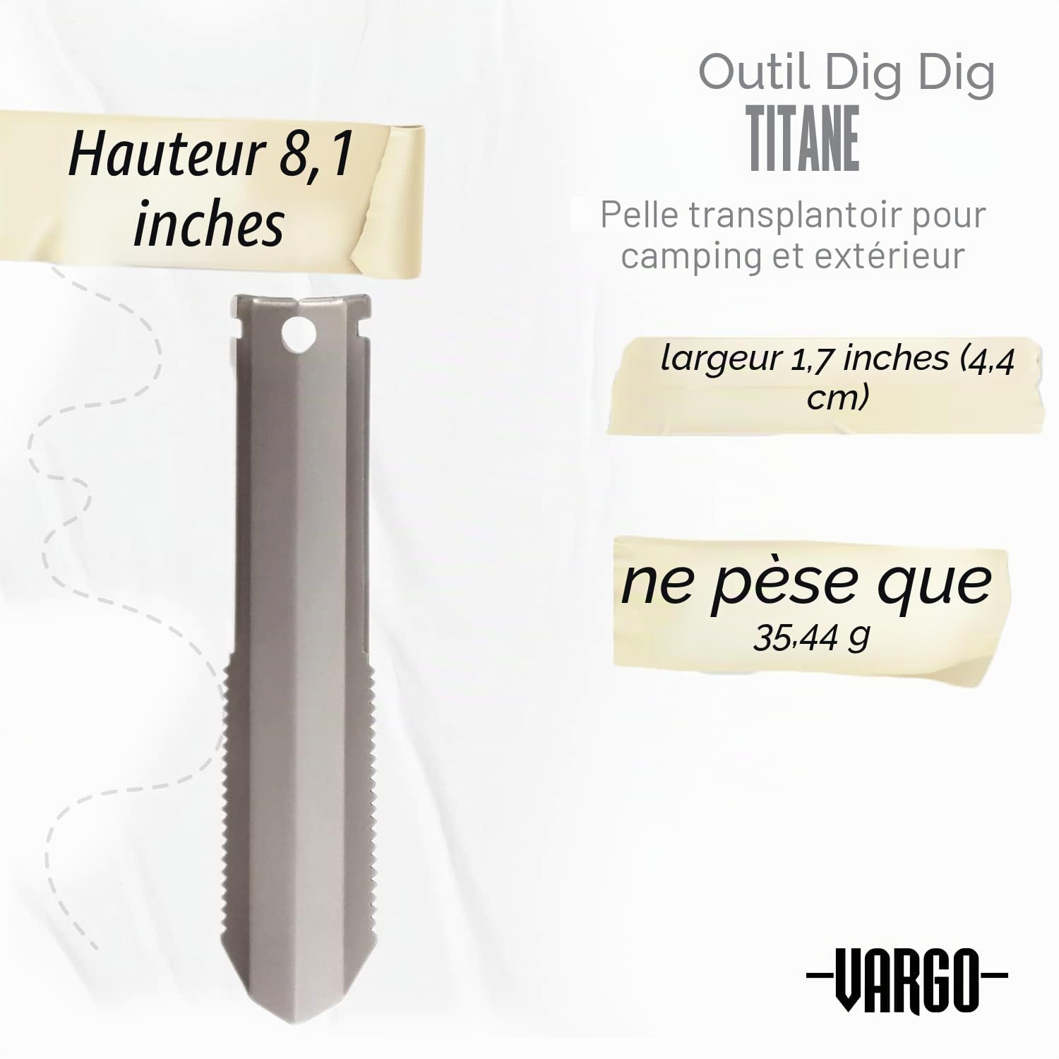 Vargo Titanium DIG DIG Outil