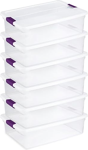 Vista 29 de Sterilite - Caja organizadora apilable de plástico transparente de 15 cuartos de galón de capacidad con tapa con trabillas (paquete de 48)