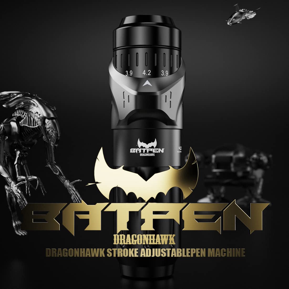 Amazon.com: Dragonhawk Fold Tattoo Pen Machine 2.4mm-4.2mm 7 Strokes Length  Professional Cartridges Gun Custom Motor for All Tattoo Styles Q850 (Gold)  : Beauty & Personal Care