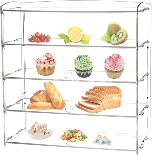Miniatura 3 de Vitrina de pastelería de 5 niveles para mostrador de panadería y pastelería de acrílico transparente, caja de exhibición de galletas de postre de