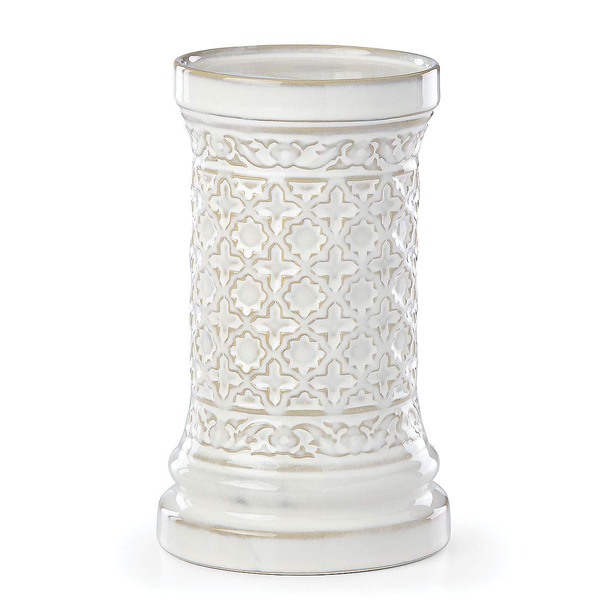 Bougeoir à bougie pilier Lenox Global Tapestry blanc 20,3 cm déco salon