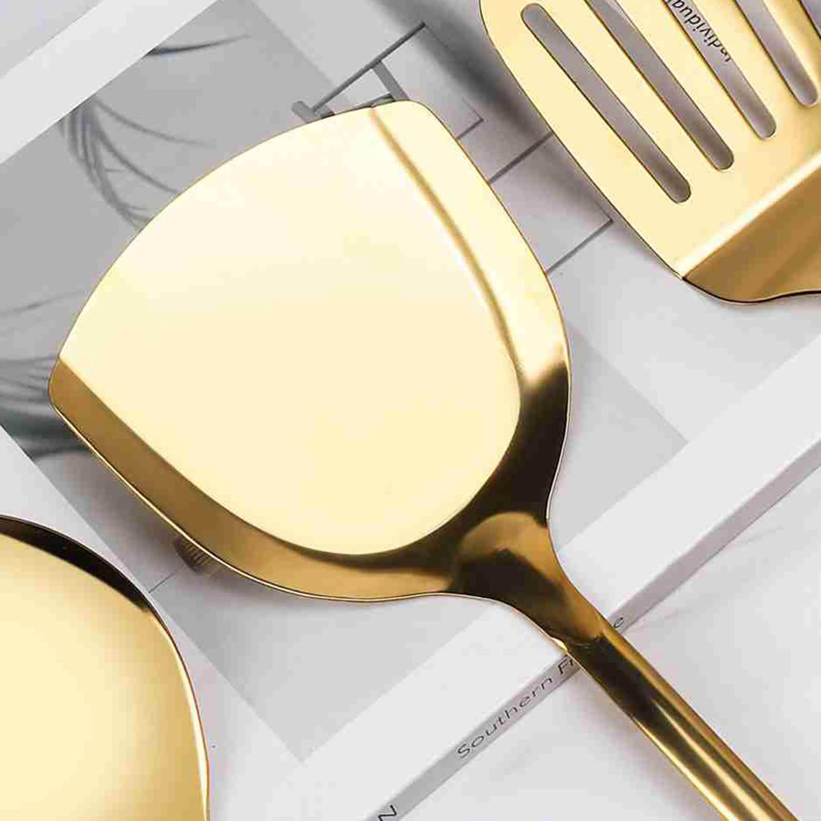 Luocute Set di Utensili da cocina da 7 Pezzi, Utensili da cocina in Acciaio Inossidabile con Manico in Ceramica con Design Lucidato a Specchio, per Uso Domestico Elegante Collisione di