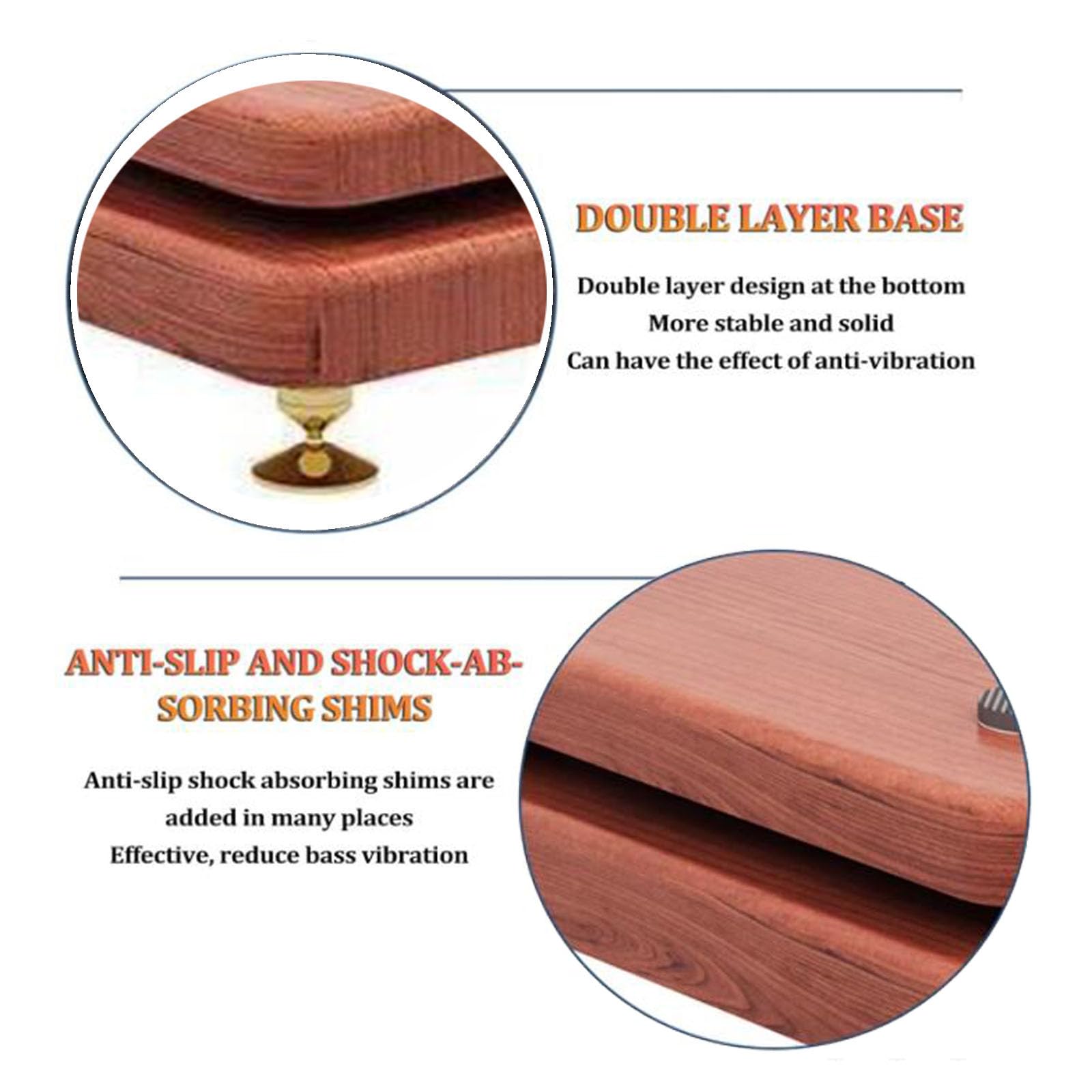 Soporte de pies de aislamiento de subwoofer con cobre Na – Plataforma elevadora de altavoces para monitores de estudio y base estabilizadora de altavoces, 30 x 35 x 8 cm, mejora la claridad del sonido