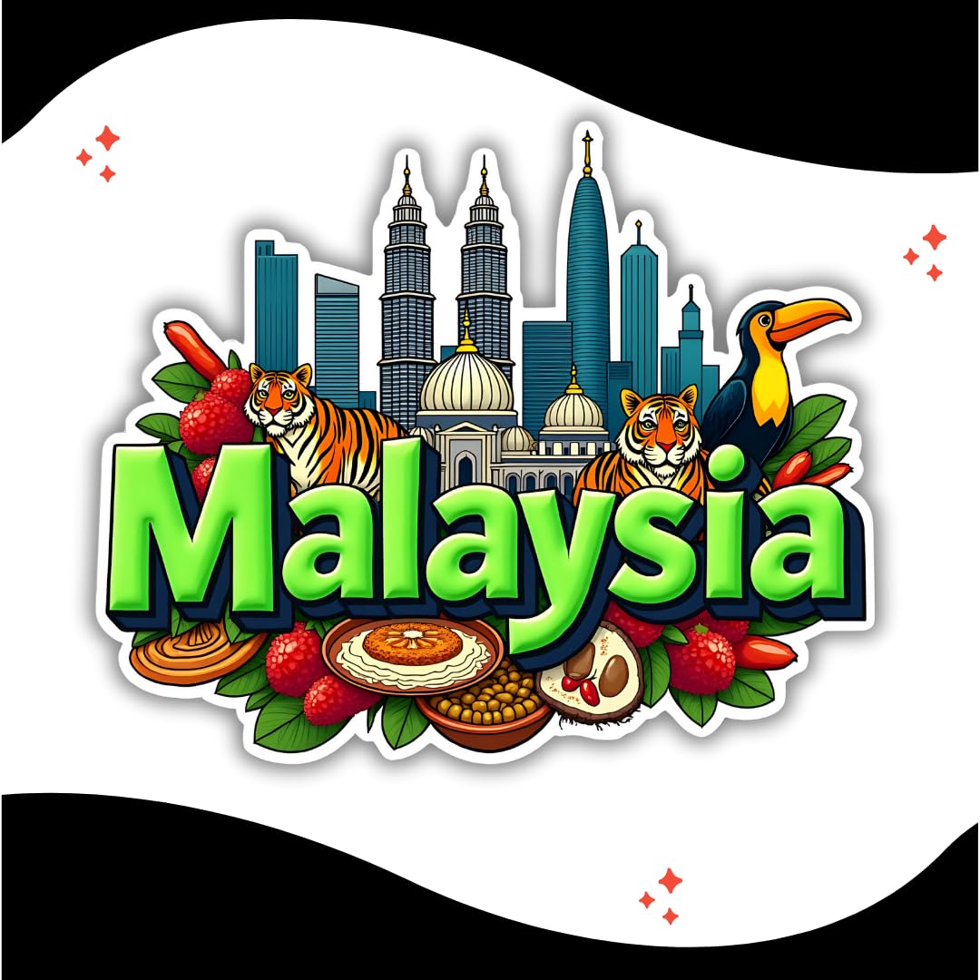 GiftOday Malaysia Country Theme Souvenir Wooden Refrigerator Stylish Fridge Magnet - Perfect Souvenir Gift for Brother, Sister, Kids | Kitchen Decor | Fridge Decoration | Size 3x3 Inches | Pack of 1 4
